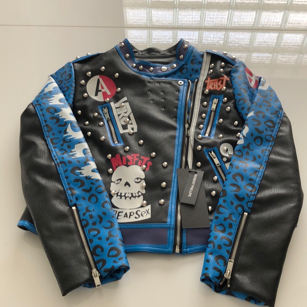 Robert Phillipe Studded Printed Jacket Brand New